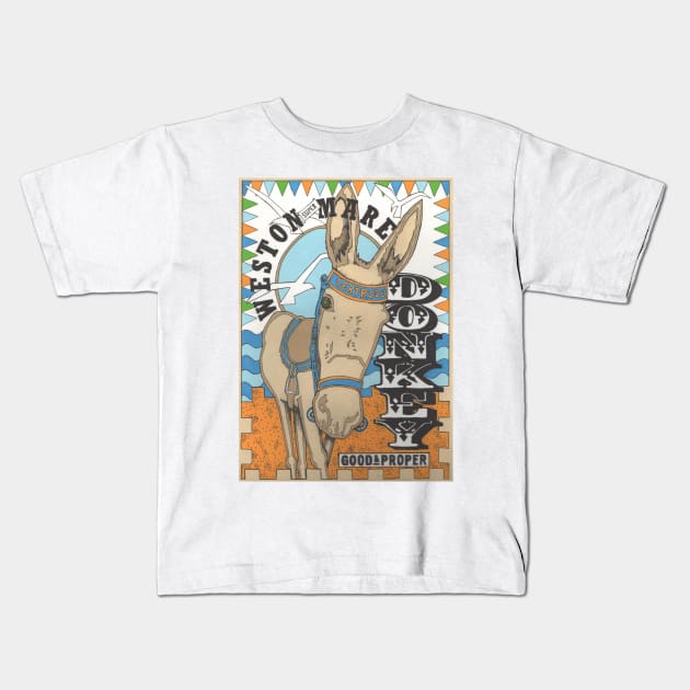 Weston Donkey, Seaside Fun. Kids T-Shirt by krisevansart